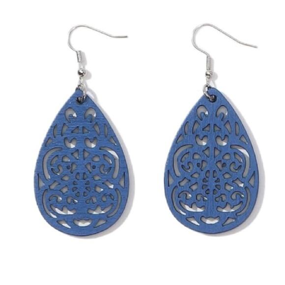 Teardrop Cutout Boho Earrings - Picture 1 of 1